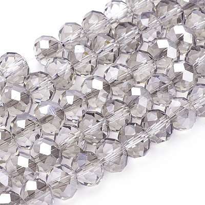 Electroplate Glass Beads Strands X-GR10MMY-01S-1