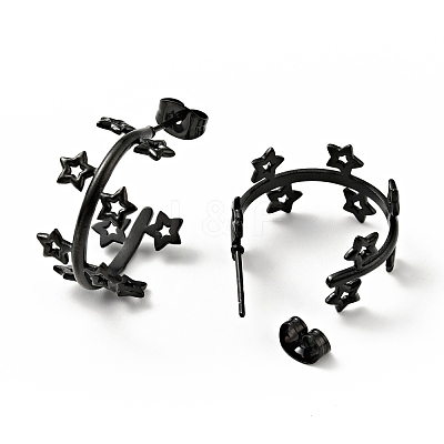 Star Wrap Stud Earrings EJEW-G293-01EB-1