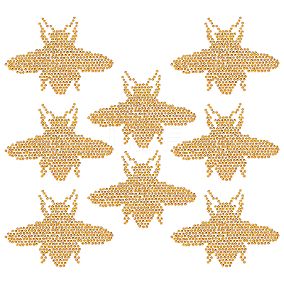 8Pcs Bee Hotfix Rhinestone DIY-CA0006-31-1