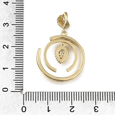 Brass Micro Pave Clear Cubic Zirconia Pendants CU-CBA3569-01G-B-1