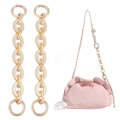 2Pcs Alloy with Acrylic Oval Link Purse Strap Extenders FIND-UN0003-17-1