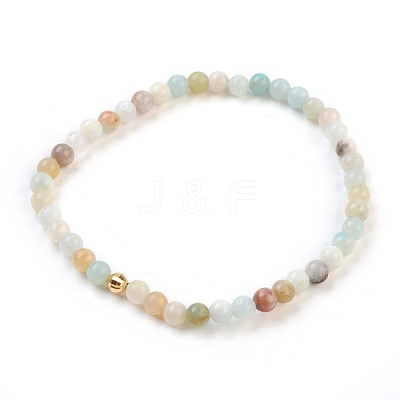 Natural Flower Amazonite Stretch Bracelets BJEW-JB03797-02-1