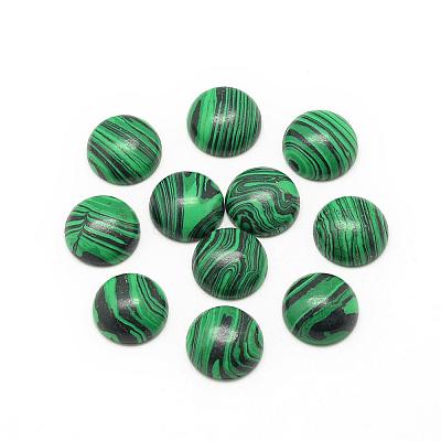 Synthetic Malachite Cabochons G-R416-6mm-38-1