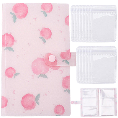 1Pc Fruit Peach Cover PP Plastic Photocard Storage Albums AJEW-CN0006-49A-1