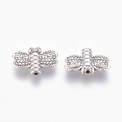 Tibetan Style Alloy Dragonfly Beads TIBEP-GC191-AS-NR-1