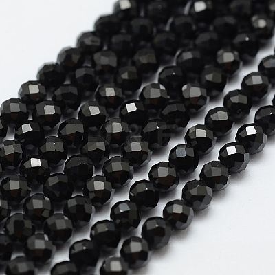 Natural Black Spinel Beads Strands X-G-E366-07-5mm-1