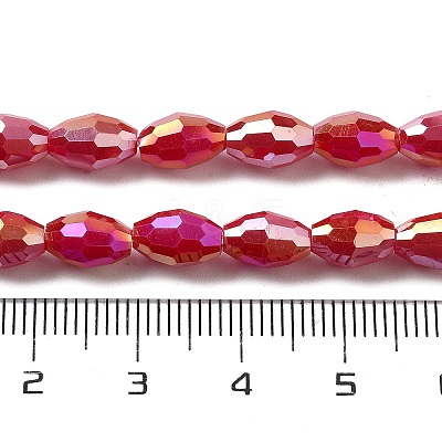Electroplate Glass Beads Strands EGLA-A037-P6x8mm-B05-1