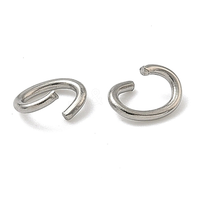 Tarnish Resistant Oval 304 Stainless Steel Open Jump Rings X-STAS-R067-01-1