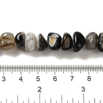 Natural Black Agate Beads Strands G-NH0017-B04-03-1