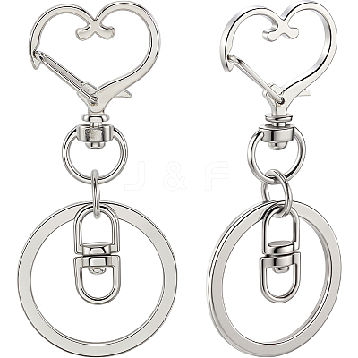 18Pcs Alloy Swivel Keychain Clasps KEYC-SP0001-48B-P-1