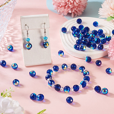 80Pcs AB Color Plated Glass Beads EGLA-TA0013-01B-1