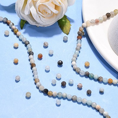 Natural Flower Amazonite Beads Strands LS-G-G545-06-1