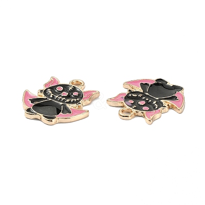 Halloween Light Gold Tone Alloy Enamel Pendants ENAM-P247-16KCG-1