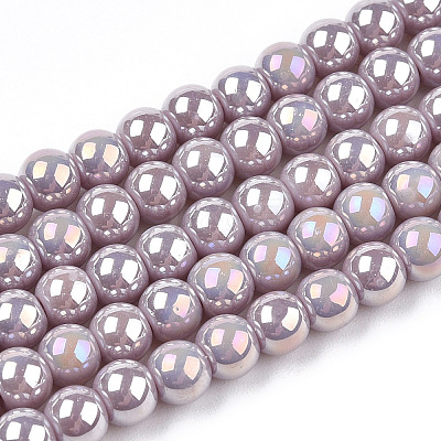 Electroplate Opaque Glass Beads Strands LS-GLAA-T032-P4mm-AB07-1