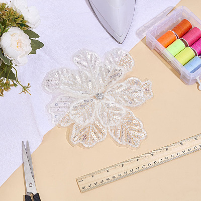 3D Polyester Embroider Thread Iron on/Sew On Patches PATC-WH0023-21B-1