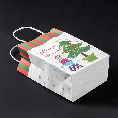 Christmas Theme Kraft Paper Gift Bags CARB-L009-A10-1