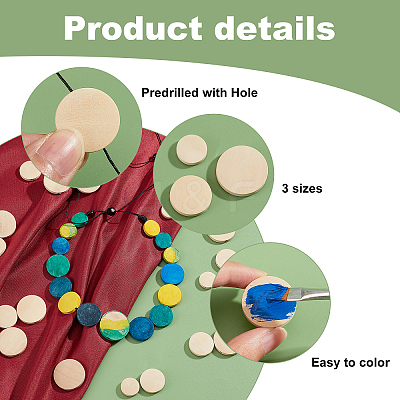 120Pcs 3 Styles Wooden Beads WOOD-PH0009-49-1