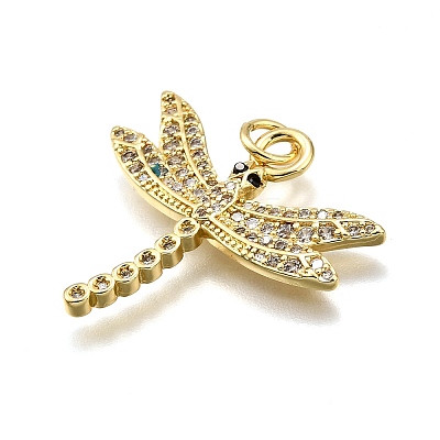 Rack Plating Brass Micro Pave Cubic Zirconia Pendants KK-K401-75G-1