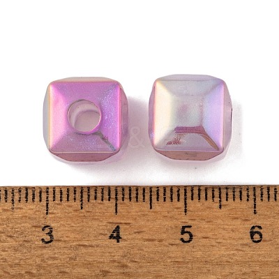 UV Plating Rainbow Iridescent Acrylic Beads PACR-C009-03E-1
