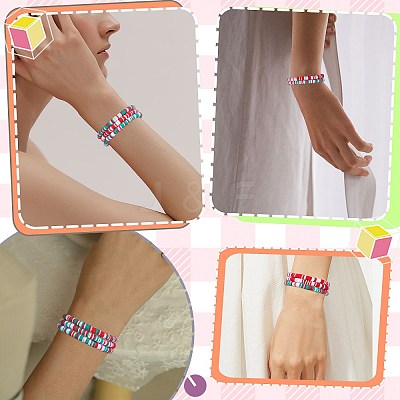 Handmade Polymer Clay Heishi Surfer Stretch Bracelets Set BJEW-SW00099-01-1