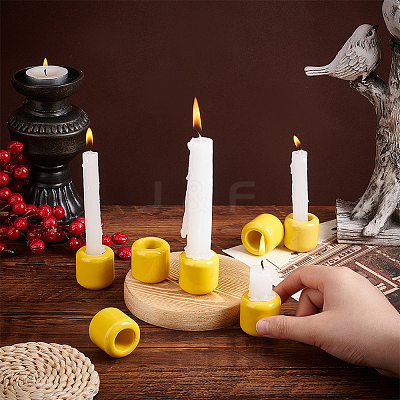 Porcelain Candle Holder DJEW-WH0015-24C-1
