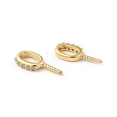 Rack Plating Brass Micro Pave Clear Cubic Zirconia Peg Bails KK-H431-58G-1