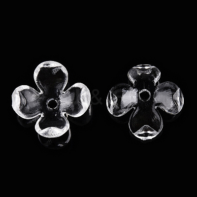 4-Petal Transparent Acrylic Bead Caps FACR-T001-09A-1
