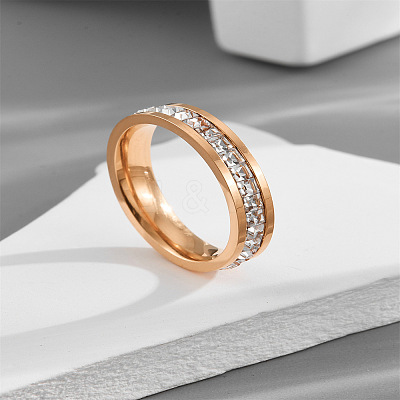 304 Stainless Steel Crystal Rhinestone Finger Rings FS-WG432ED-06-1