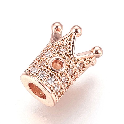 Brass Micro Pave Cubic Zirconia Beads LS-ZIRC-F088-029RG-1