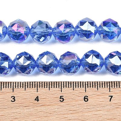 Transparent Electroplate Glass Beads Strands EGLA-N002-34C-B14-1
