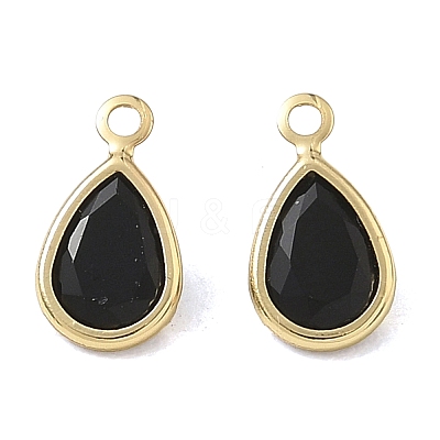 Brass Pave Cubic Zirconia Charms CU-CBABEB3-04G-1