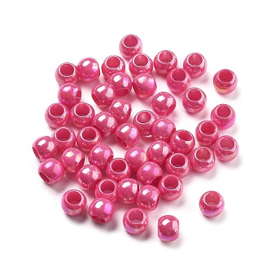 UV Plating Rainbow Iridescent Acrylic Beads PACR-D300-01C-1