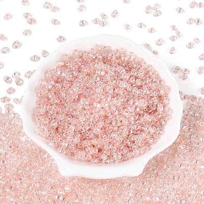 Transparent Colours Luster Glass Seed Beads SEED-N008-09H-1