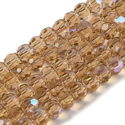 Electroplate Transparent Glass Beads Strands EGLA-A035-T6mm-L17-1