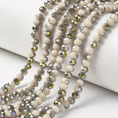 Electroplate Opaque Glass Beads Strands X-EGLA-A034-P6mm-S17-1