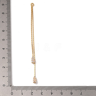 Brass Micro Pave Clear Cubic Zirconia Big Pendants KK-G510-07G-1