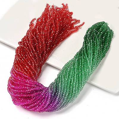 Transparent Painted Glass Beads Strands X1-DGLA-A034-T1mm-A24-1