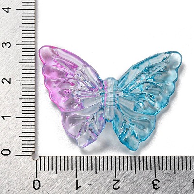 Two Tone Transparent Acrylic Beads X-OACR-E041-06C-1