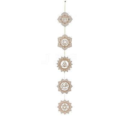 DIY Unfinished Bohemian Meditation Energy Symbol Wood Pendant Decoration Kits LS-DIY-B060-03-1