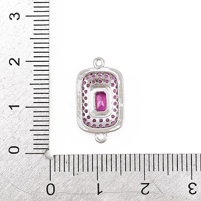 Brass Micro Pave Cubic Zirconia Connector Charms CU-CBAAB9C-01P-03-1