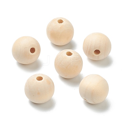 Natural Unfinished Wood Beads WOOD-XCP0001-19H-1