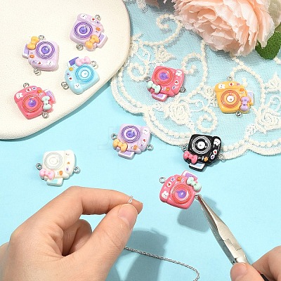 10Pcs Opaque Resin Connector Charms RESI-YW0006-07-1