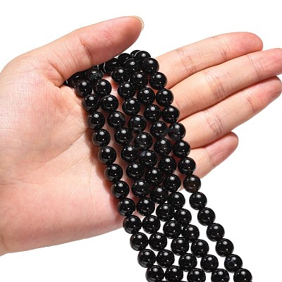 Natural Onyx Beads Strands G-G390-8mm-01-1