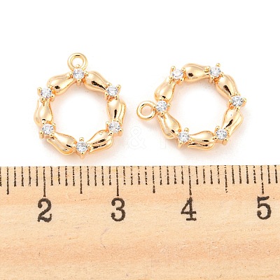 Brass Micro Pave Cubic Zirconia Pendants KK-E090-21G-1