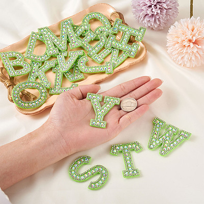 Alphabet Resin Rhinestone Patches DIY-TAC0005-45G-1