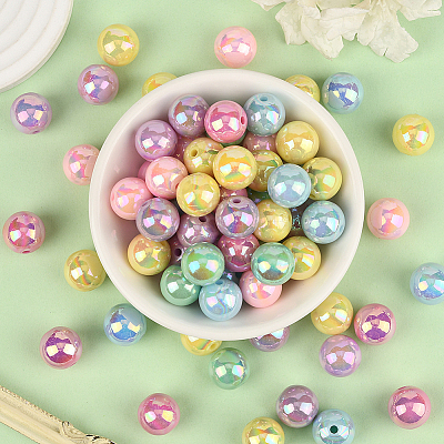 100Pcs Opaque Acrylic Beads OACR-PA0001-31C-1