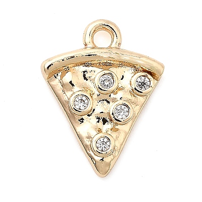 Brass Micro Pave Cubic Zirconia Charms KK-P337-03C-G-1