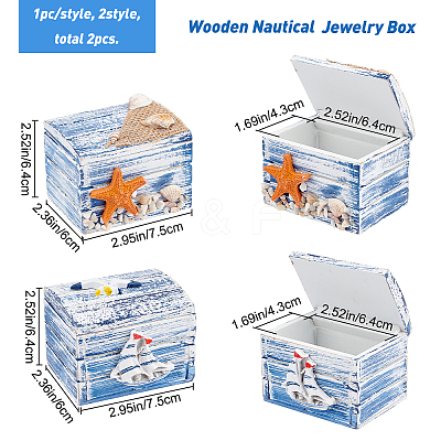 2Pcs 2 Style Wood Box CON-GF0001-07-1
