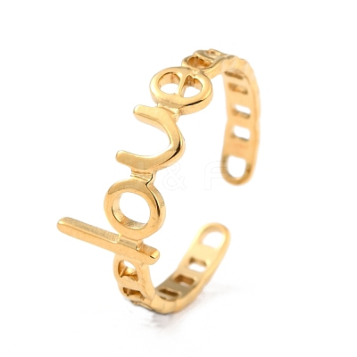 Ion Plating(IP) 304 Stainless Steel Finger Rings RJEW-L102-11G-1