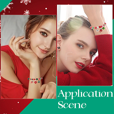 Christmas Theme DIY Alloy & Polymer Clay Rhinestone Bracelet Making Kits DIY-SC0027-63-1